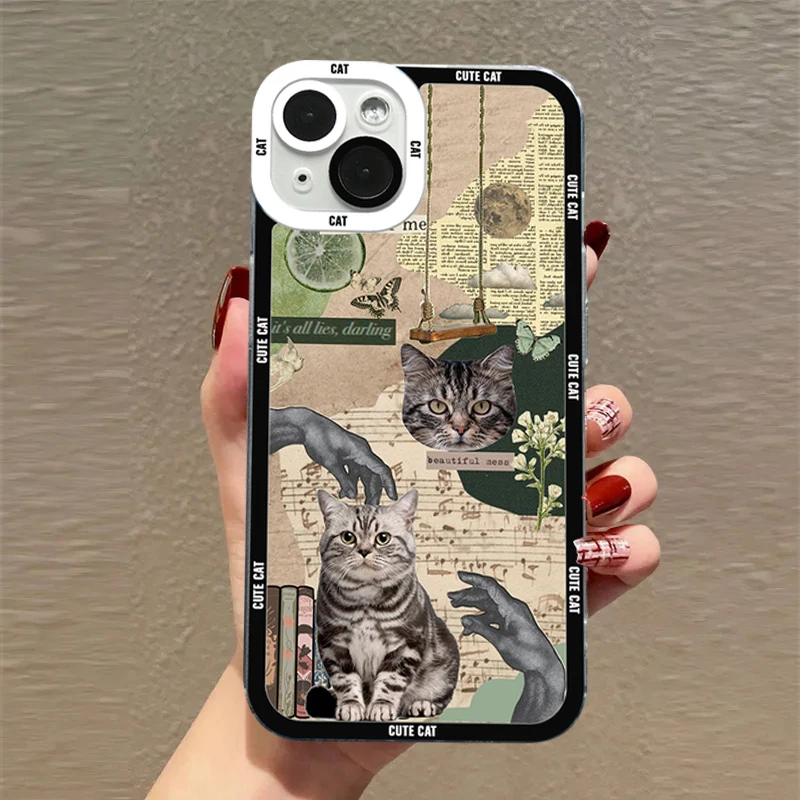 For Xiaomi 12T Pro Case Xiaomi Poco F5 X5 X3 13T 11T 12 13 14 Pro 11 Lite 5G NE CaseShockproof Bumper Cover Cute Cat Dog Sticker