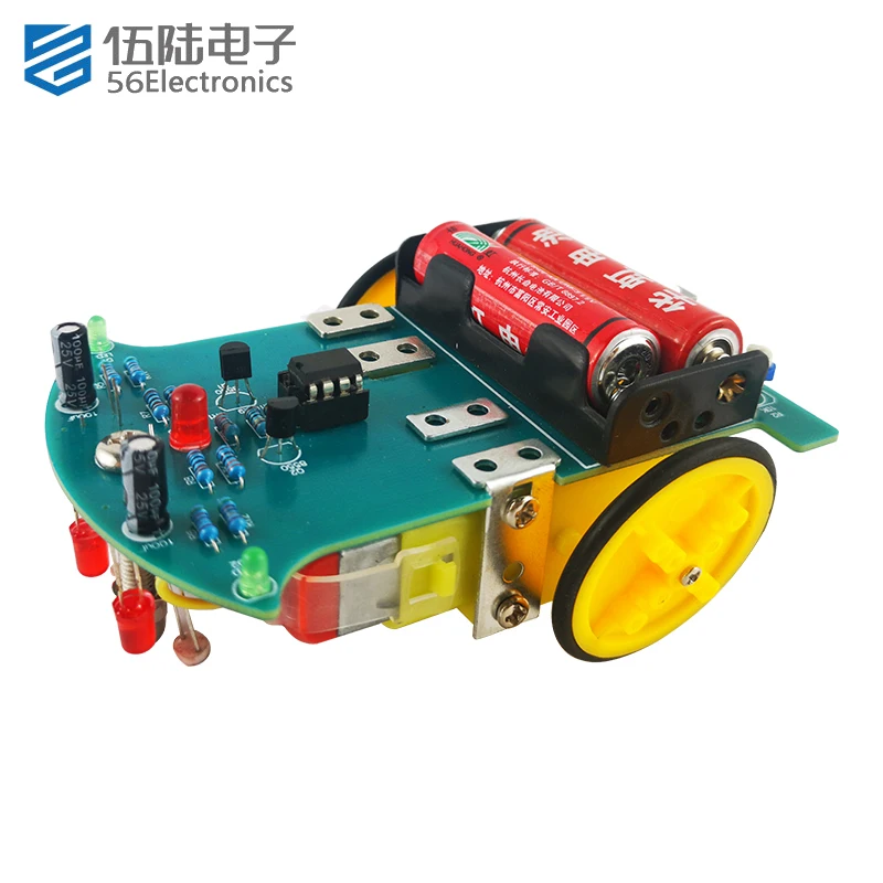 D2-7 Smart Car Project Kits Line Following Robot Intelligent Tracking Car Kit Welding DIY Electronic Parts