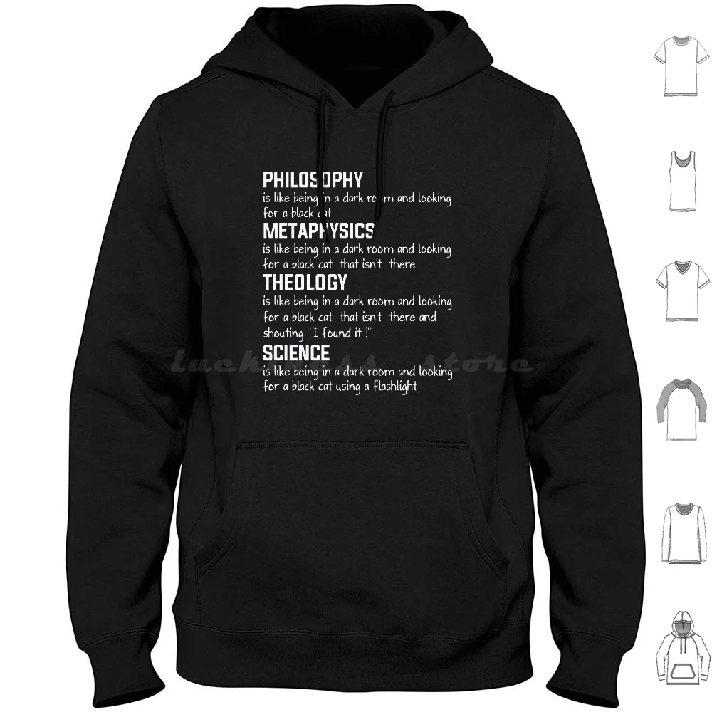 Funny Mix Science , Philosophy , Metaphysics , Theology Hoodie Cotton Long Sleeve Cat Definition Theory Funny Mix