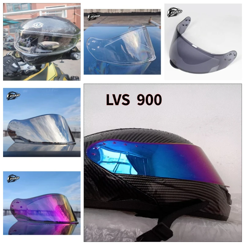 Helmet Full Face - LVS-900モデルに適用 フルフェイスバイクヘルメットバイザー 4色レンズ 専用リンク！ フルフェイスヘルメットシールド
