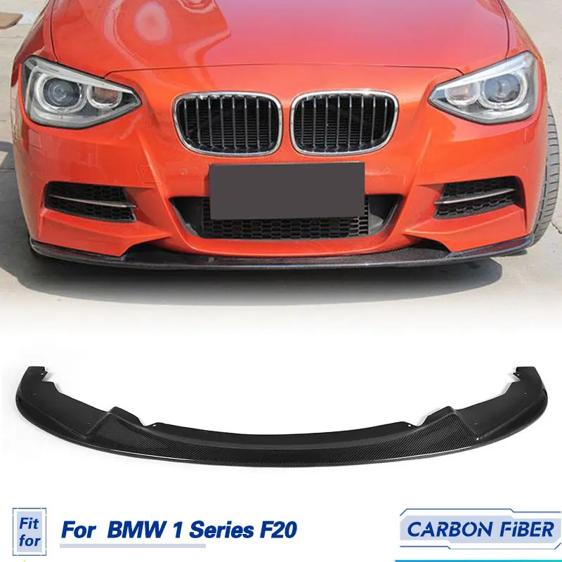 Car Front Bumper Lip Spoiler Carbon Fiber for BMW 1 Series F20 M-Sport 135i 2-Door 2012 2013 Front Lip Chin Apron Body Kit