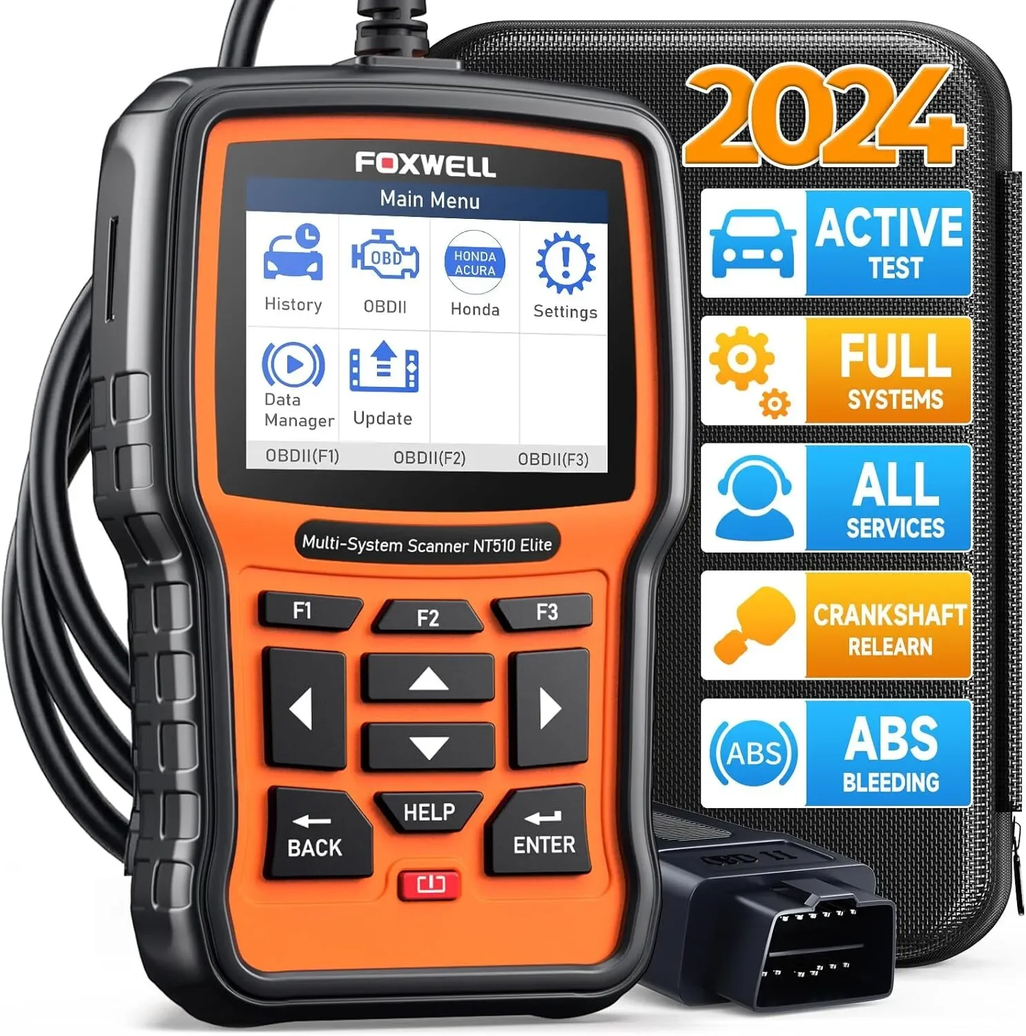 FOXWELL NT510 Elite for Honda Acura Bidirectional All System OBD2 Diagnostic Reset Scanner Diagnostic Tools Oil Reset