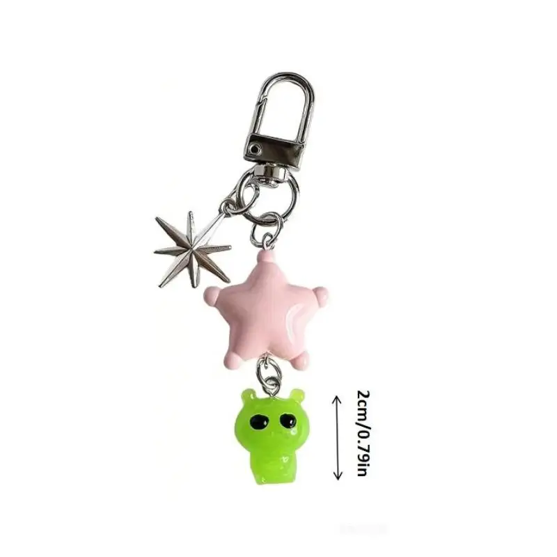 Niedlicher Alien-Schlüsselanhänger mit großen Augen, Anhänger für Kopfhörer-Taschen, Taschenanhänger, Anhänger für Rucksäcke und Handtaschen, Partygeschenk, kreativer kleiner Anhänger – Detail 1