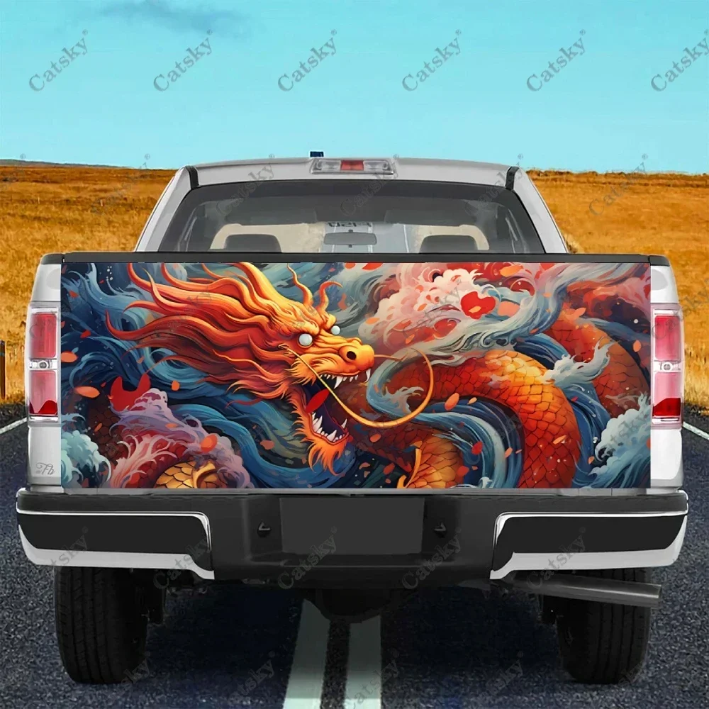 

Tribal Dragon Tattoo Art Truck Tailgate Wrap Professional Grade Material Universal Fit for Full Size Trucks Weatherproof