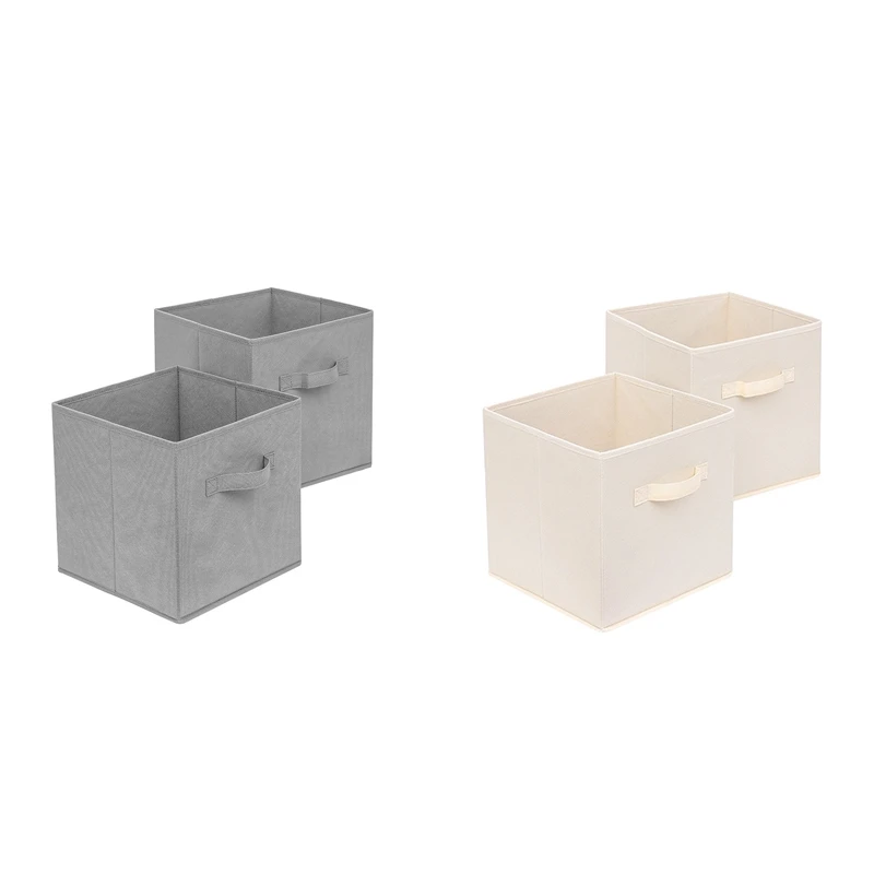 

2PCS Fabric Storage Cubes, Foldable Storage Cubes Organizer With Handle, Cubes Storage Bins For Closet And Shelf