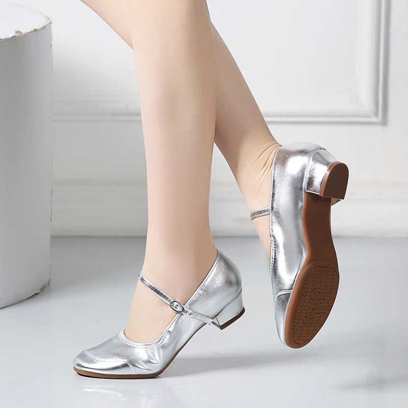 Hot Sale Ballroom Latin Dance Shoes Women/Girls Tango heeled 4cm Wholesale modern square dance shoes rubber soles
