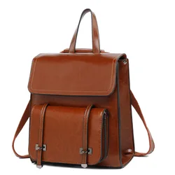 Women Backpack Cross body Laptop Bag Daypack Genuine Leather Travel Book School Female Cowhide Rucksack Shoulder Messenger Bags