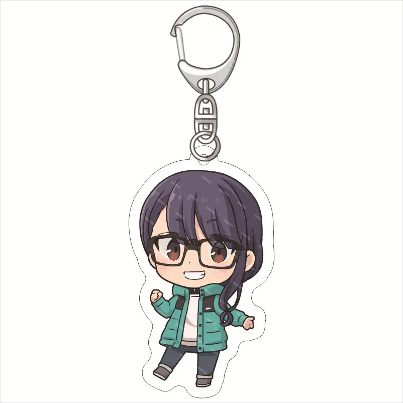 Anime Yuru Laid-Back Camp Shima Rin Kagamihara Nadeshiko Acrylic Figure Keychain Pendant Cosplay Charm Backpack Cartoon Keryring