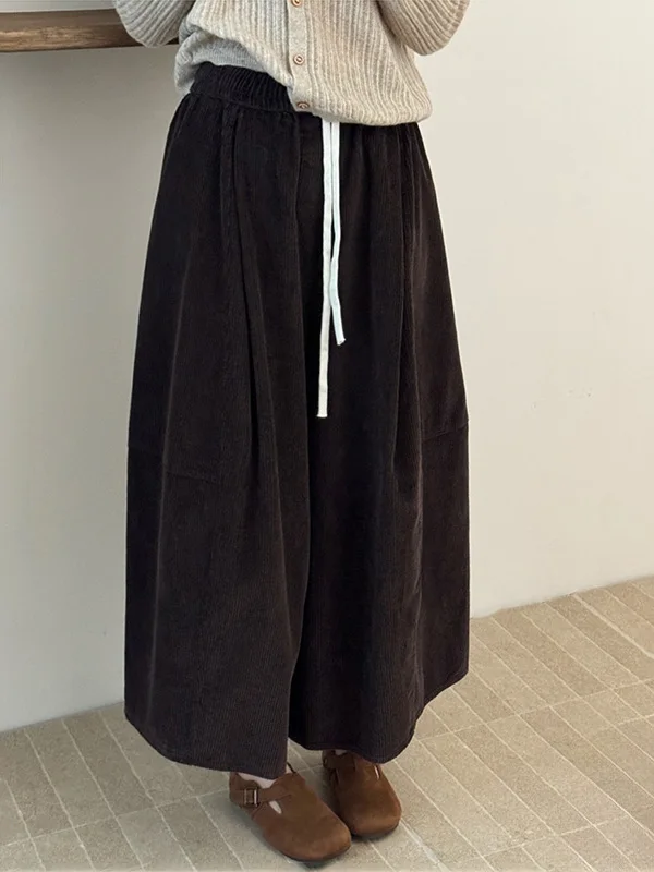 韓国風秋冬新作プラスサイズレディースハイウエストストレートレッグコーデュロイパンツエレデザインワイドレッグパンツ