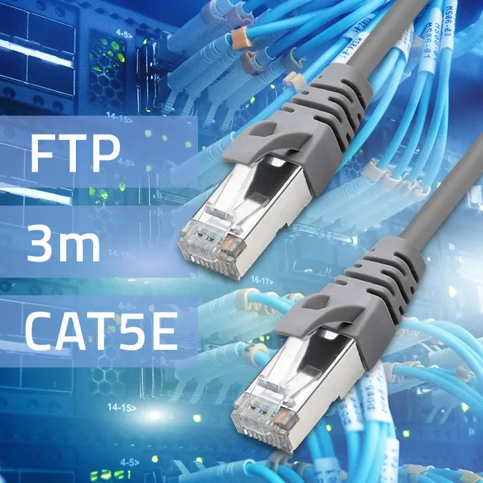Qoltec Patchcord-kabel FTP | CAT5e | 2x RJ-45 | 3m | Hoge snelheid | Goud | Beschermd