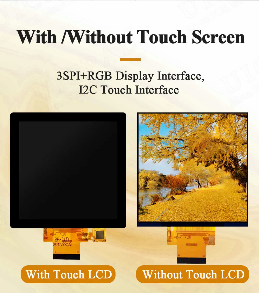 4,0 Zoll TFT LCD Displaymodul Quadratisch 480*480 3WSPI RGB 18Bit 40Pin 3,3V ST7701S mit Touch GT911 HDMI Treiberplatine – Detail 4