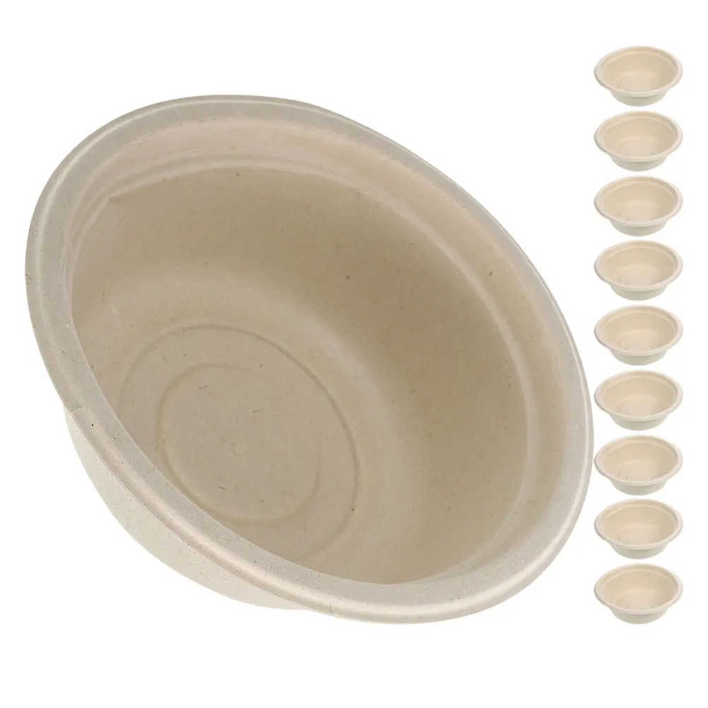 

10pcs Disposable Dog Food Bowl Travel Outdoor Lightweight Cat Replacement Bowl Wheat Straw Material Safe Feeding Container For