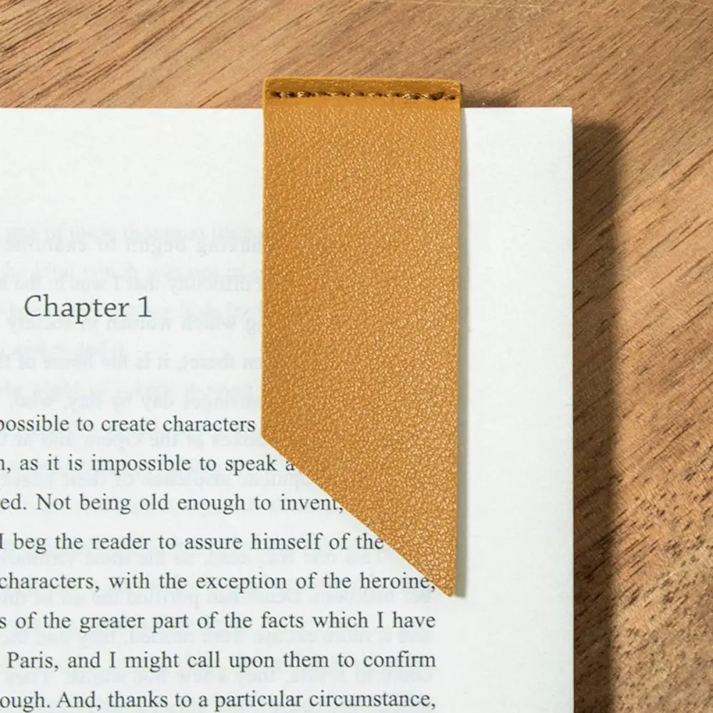 Durable Vintage Leather Bookmark Individual Handmade Fold Bookmark Simple Design Multi-purpose PU Leather Label Notebook