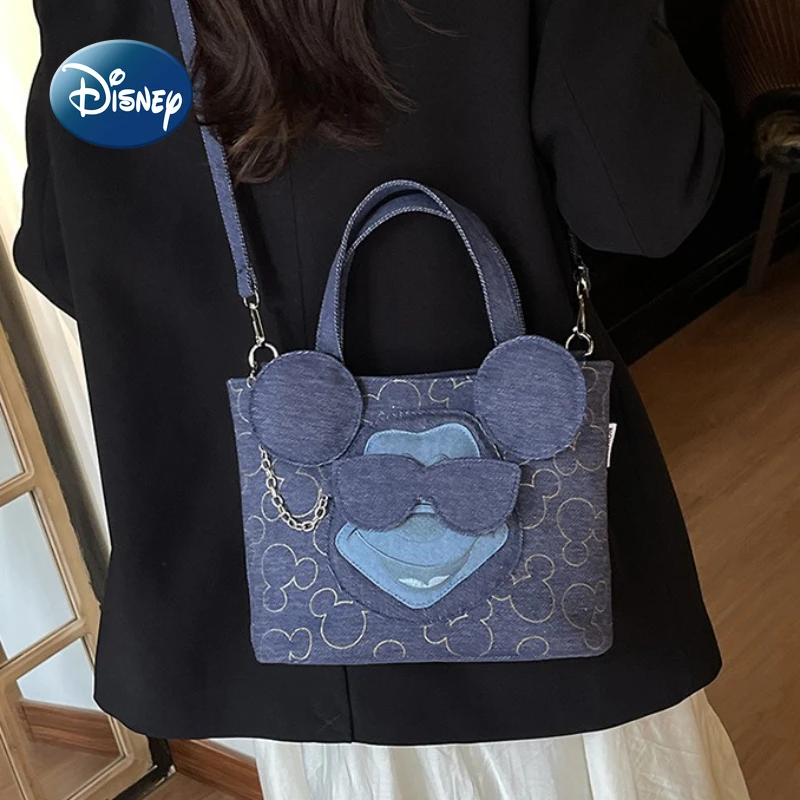 Disney Mickey New Women's Shoulder Bag Personality Fashion Women's Shoulder Crossbody Bag Retro Cartoon Cute Women's Bag