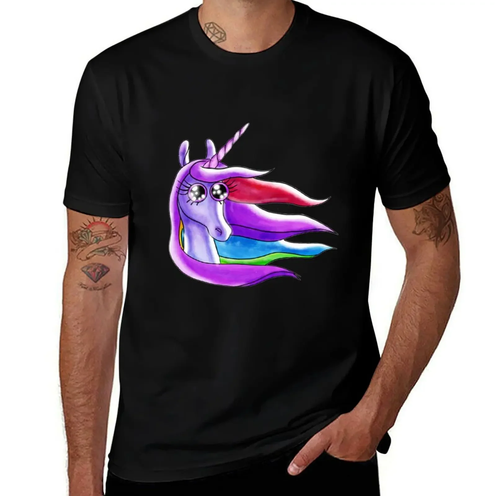 Celestabellebethabelle kawaii rainbow unicorn T-Shirt heavyweights man t shirt vintage graphic tee black t-shirts for men