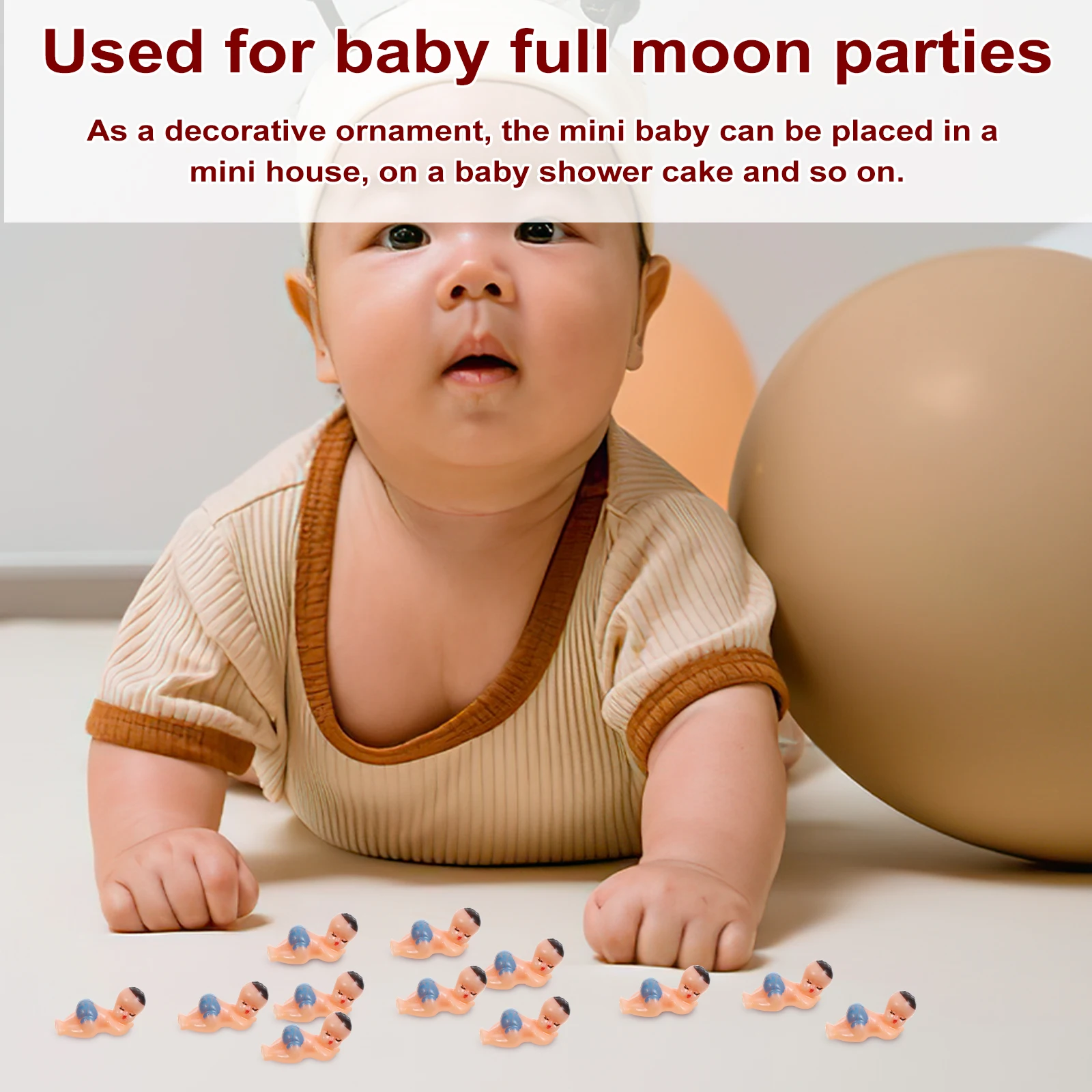 

60Pcs Mini Plastic Babies Figures for Baby Shower Decor 0.75 Exquisite Party Supplies