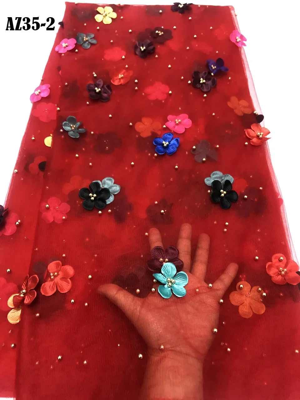 

2019 Latest French Nigerian Laces Fabrics High Quality Tulle African Laces Fabric Wedding African French 3D Lace Fabric AZ38-3