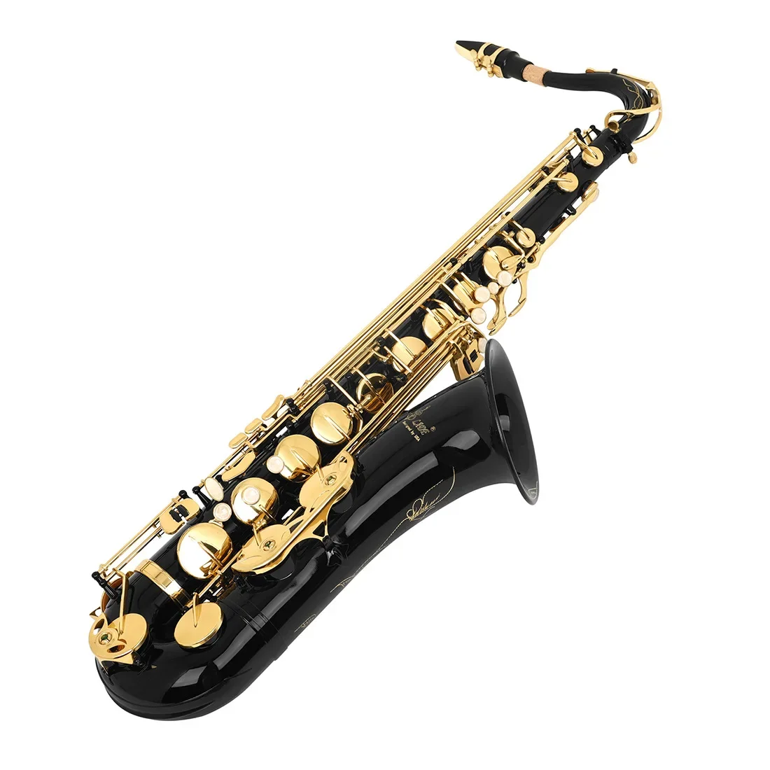 

LADE tenor saxophone B flat adult band test black gold key saxophone