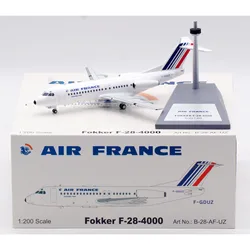 B-28-AF-UZ Alloy Collectible Plane Gift B-Models 1:200 Air France FOKKER F-28-4000 Diecast Aircraft Jet Model F-GDUZ With Stand