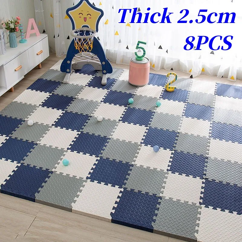 

8PCS Baby Mat 30x30cm Tatame Play Mats Thick 2.5cm Baby Game Mat Tatames Foot Mat Floor Mat Puzzle Mat Playmat Baby Playroom Mat