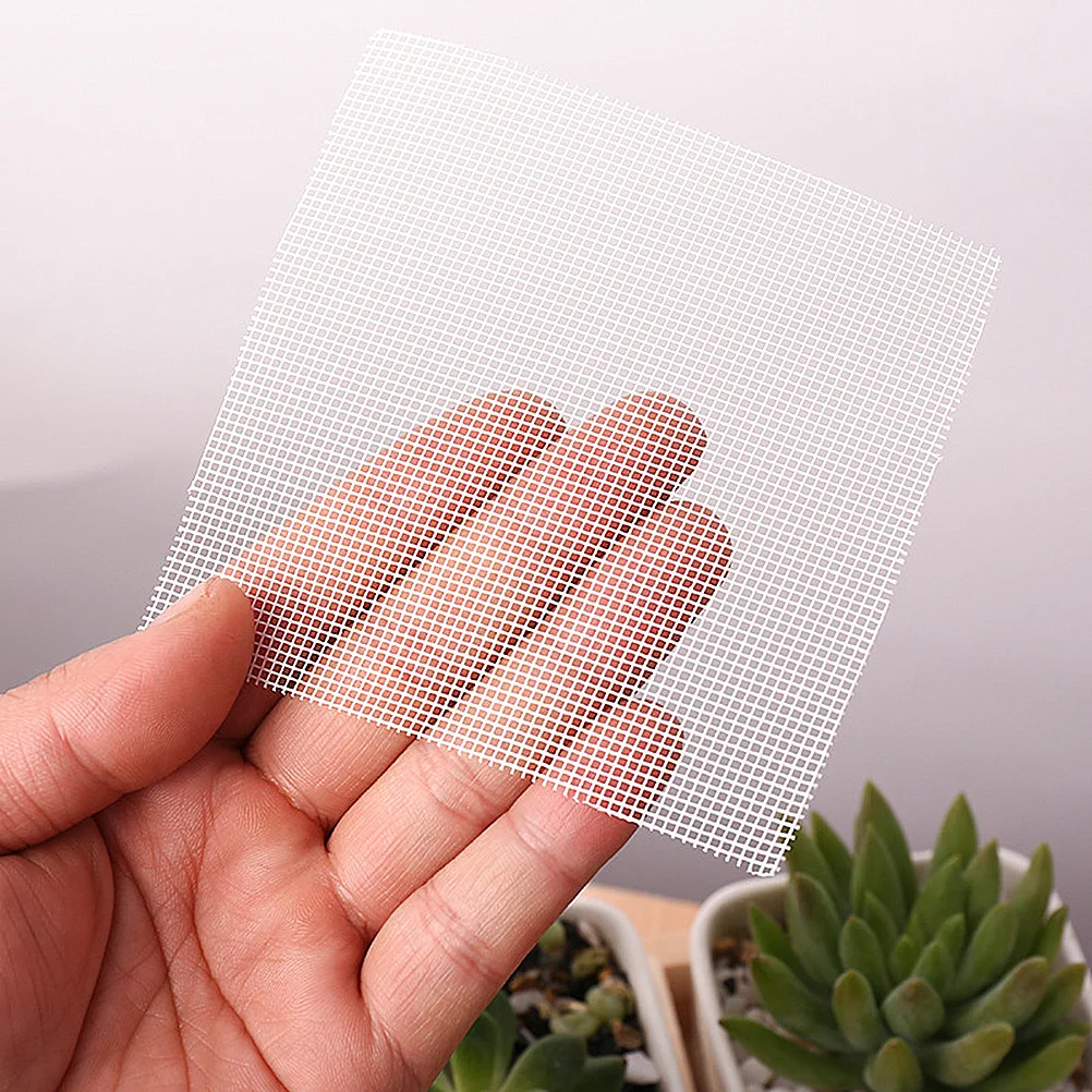 

60Pcs Flower Pot Bottom Mesh Pad Leakproof Soil Mat Planter Grid Nonwoven Durable Drainage Pad for Home Garden Balcony