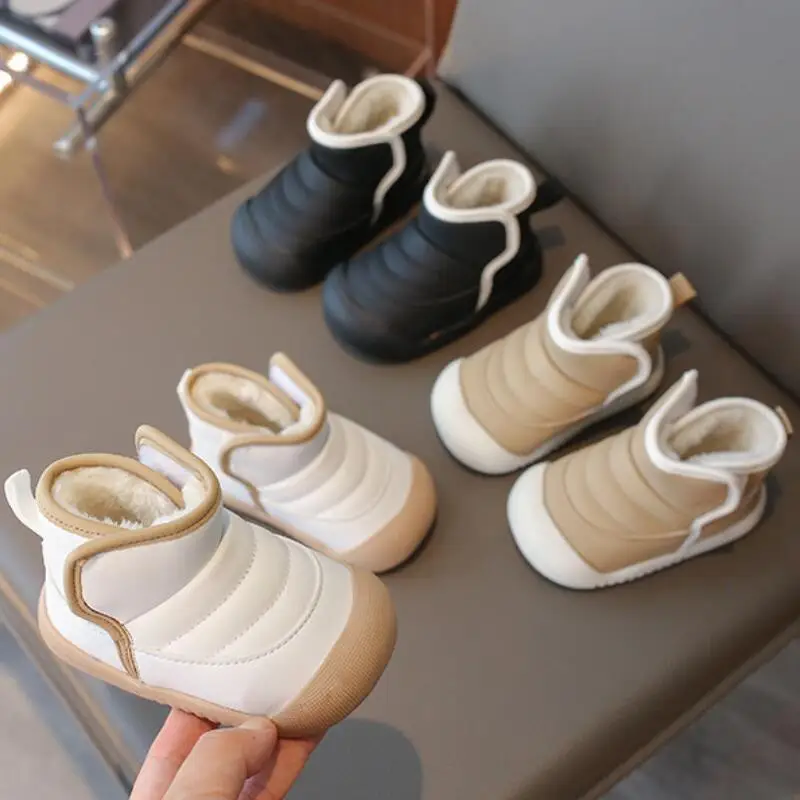 

Kawaii повседневная обувь, модная детская обувь, детские зимние ботинки, ботинки для малышей на мягкой подошве с флисовой подкладкой для девочек и мальчиков, детские зимние сапоги