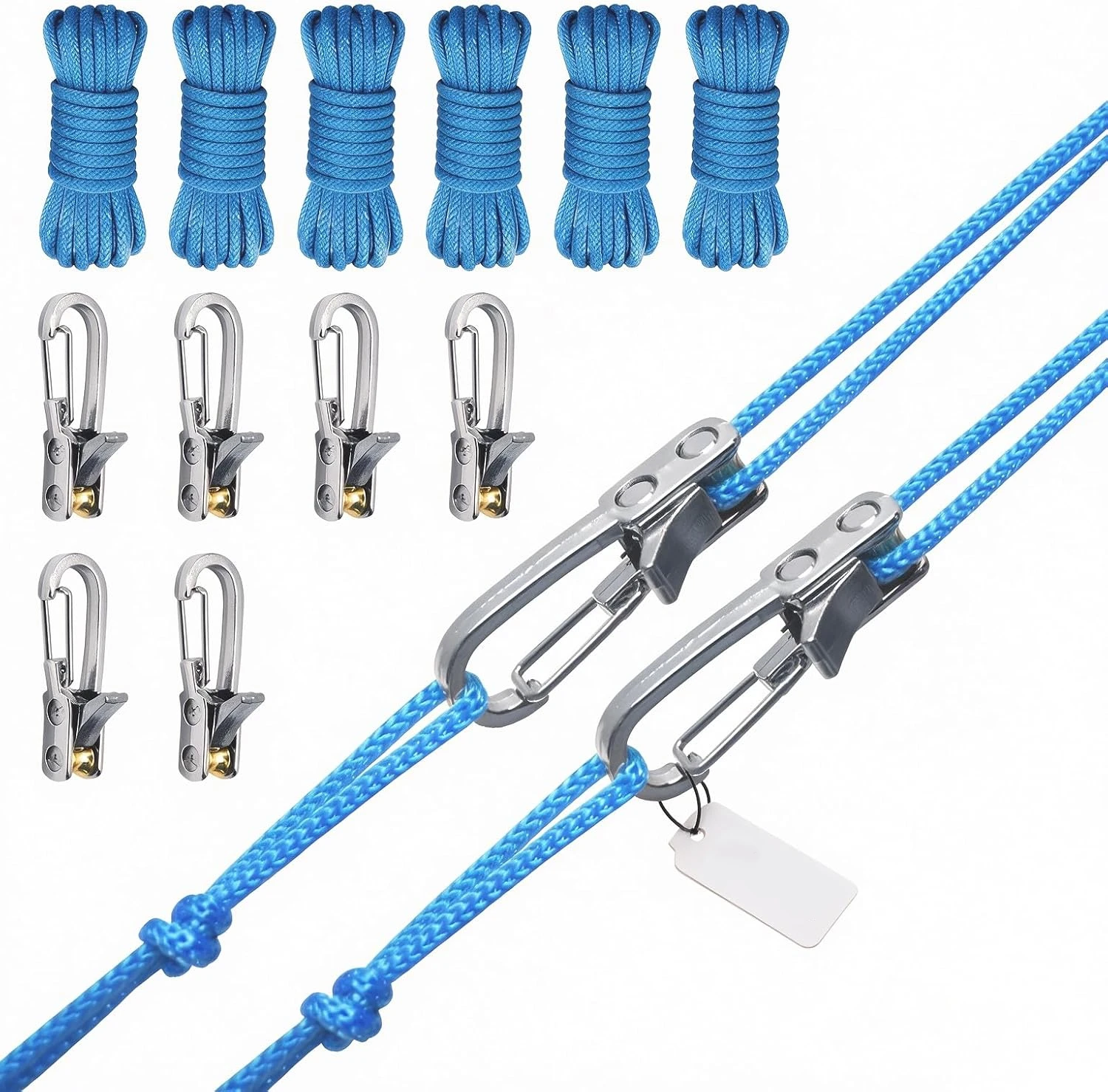 Rope Tightening Tool Retractable Rope Tensioner with Alloy Buckle for Motorcyle Luggage Fixation Rope Tensioner Reflective Cord