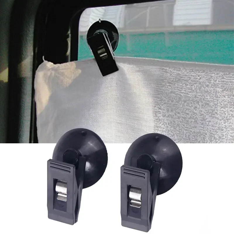 1 Pair Car Interior Window Clip Mount Black Suction Cap for Renault Kwid Espace Kangoo Alaskan Trezor Fluence Alpine