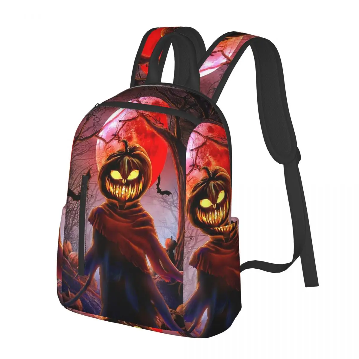 

Halloween Pumpkin Scarecrow Student Backpack School Bag Hiking Travel Daypack for Men Women Fashion Bookbag Shoulder Bags