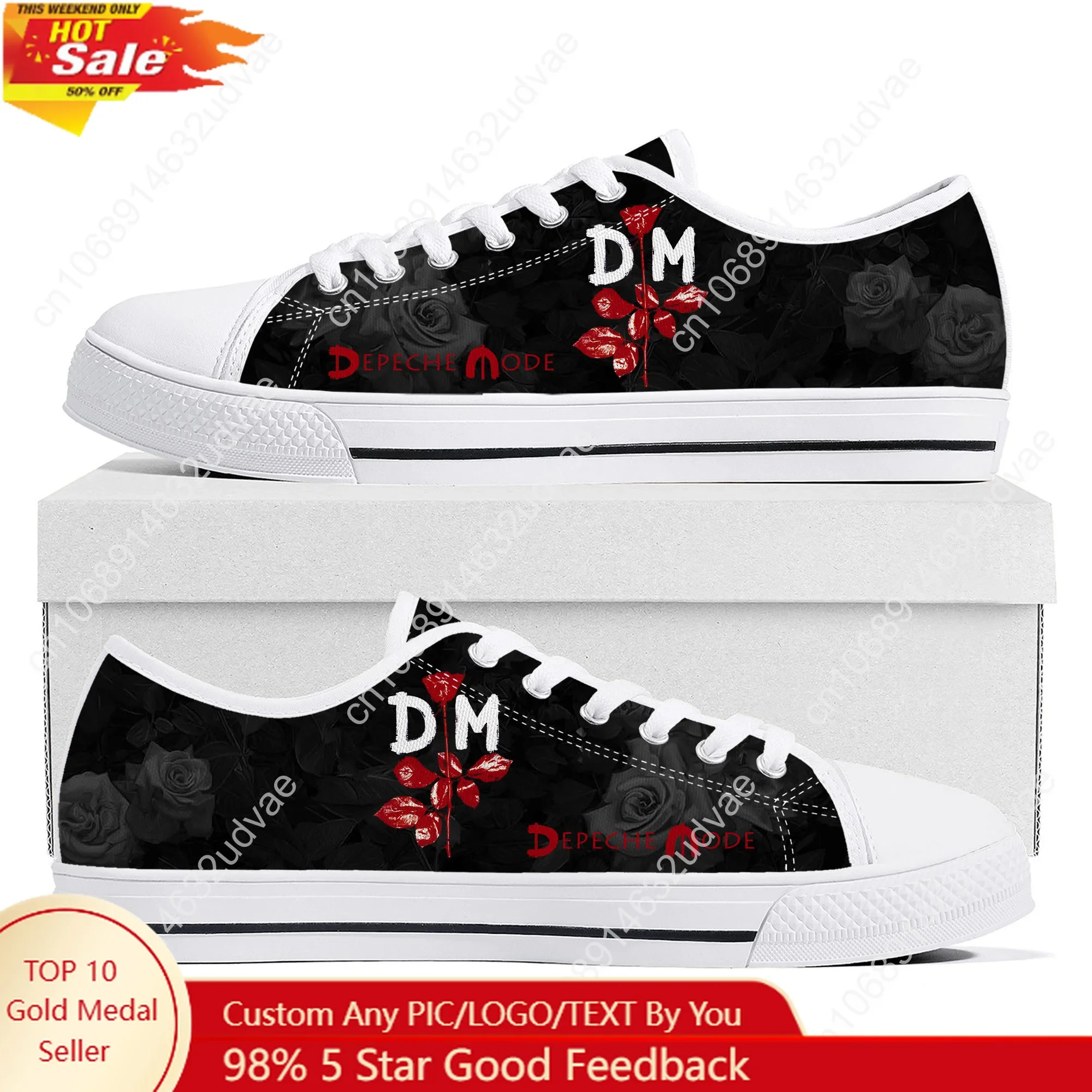 

Depeche Mode Low Top Shoes Man Woman Teenager Canvas Casual Sneaker Sneakers Couple Footwear Custom Shoe White