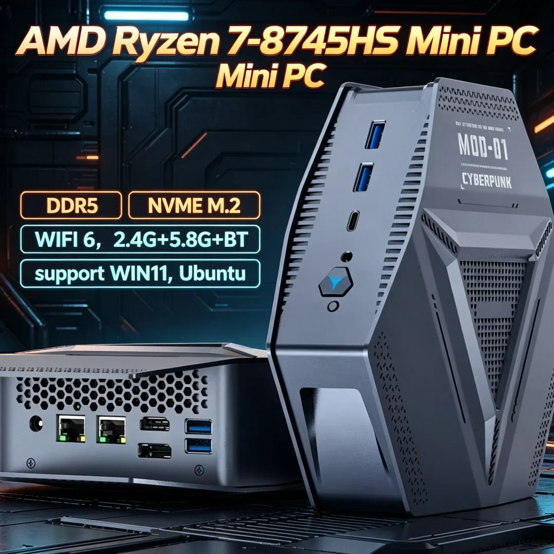 

Dual 2.5G Gigabit LAN Mini PC AMD R7 8745HS Stable Wired Network Live Stream E-sports Desktop
