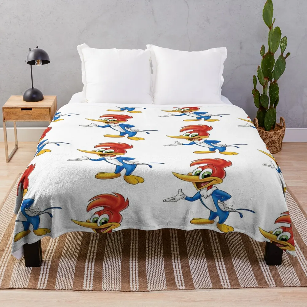 

Woody Woodpecker Throw Blanket Hair Soft Plaid Flannel Fabric Blankets