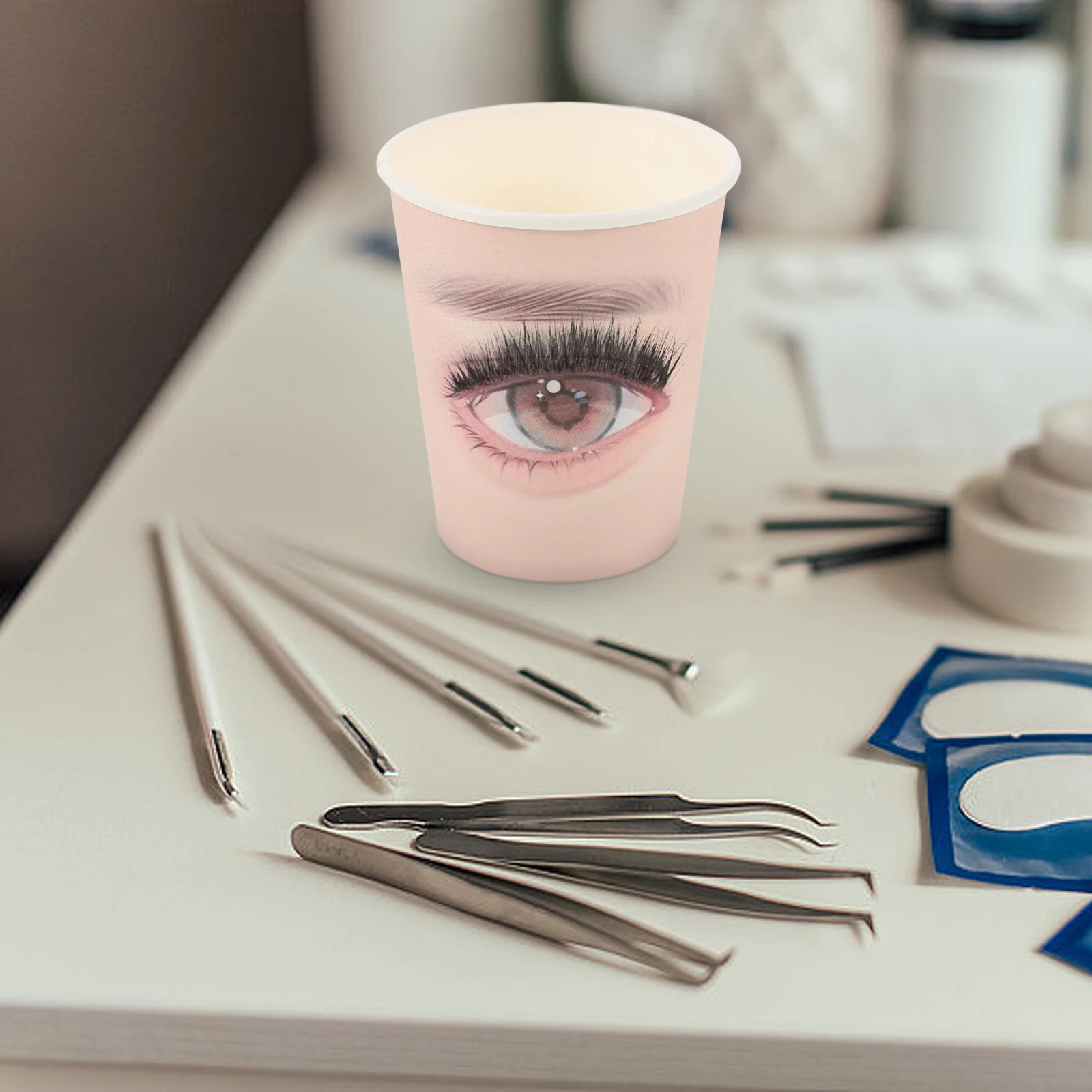 

20pcs Eyelash Practice Paper Cups for Extensions Kit Makeup Supplies Soft Durable Beginner Training Tools lash for eyelash