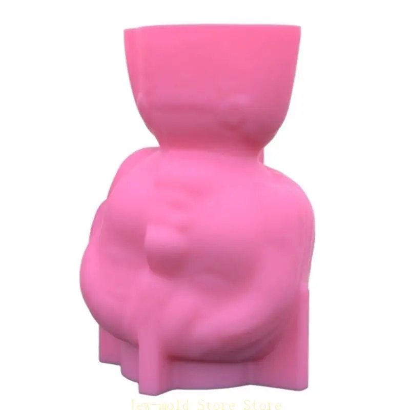 C71B Flower Pot Mold Pen Holder DIY Girl Vase Resin Mold for Concrete Cement Molds