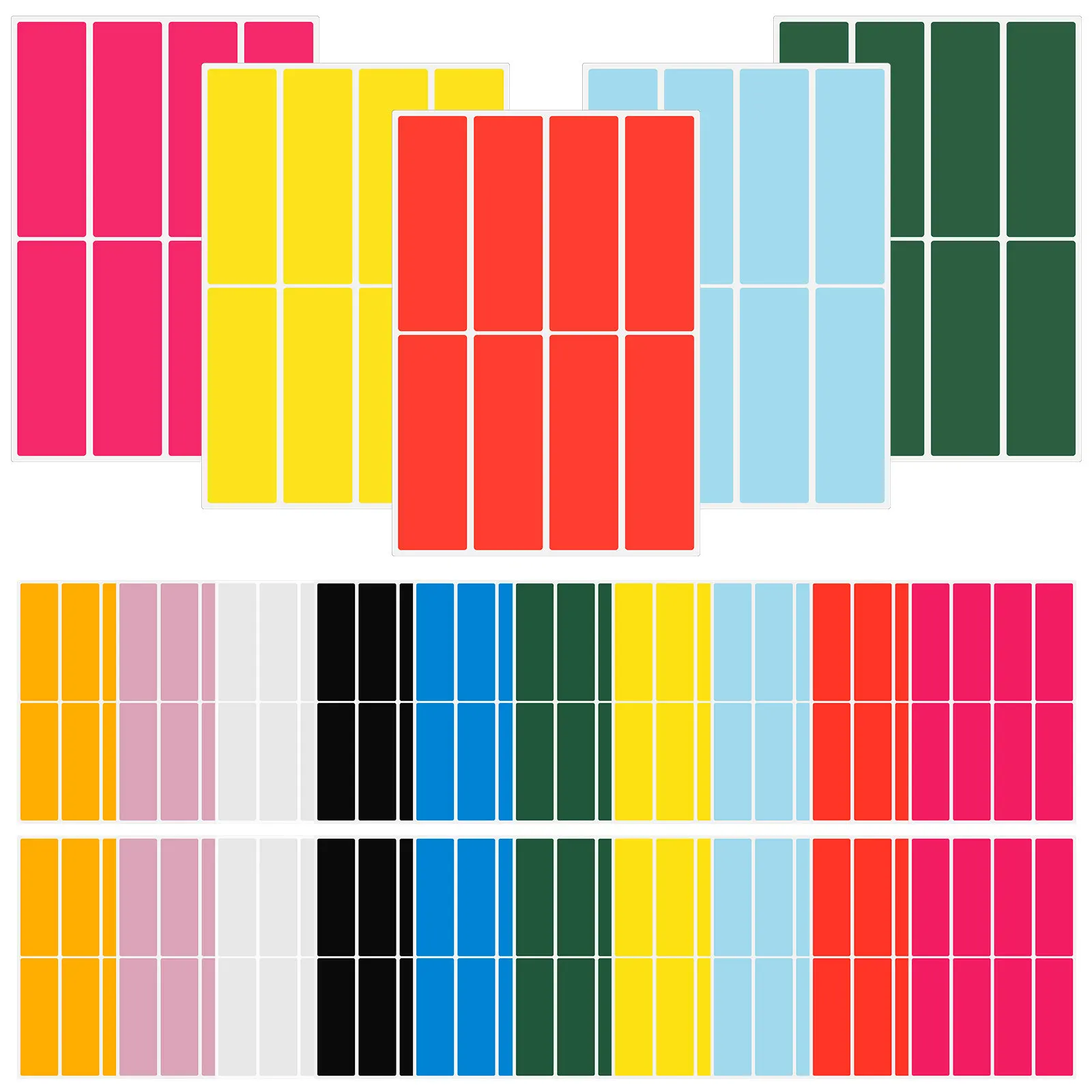 100Sheets Colorful Self-Adhesive Classification Label Stickers Blank Sticky Labels for Home Office Kitchen Storage Organization