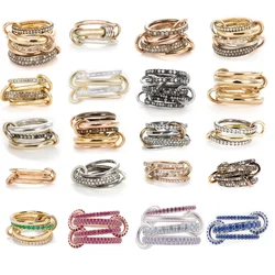 2025 New Stacking Engagement Band Rings For Women Plain Micro Paved 5A CZ Mix Color Multi Pieces Stack Full Finger Jewelry 2025