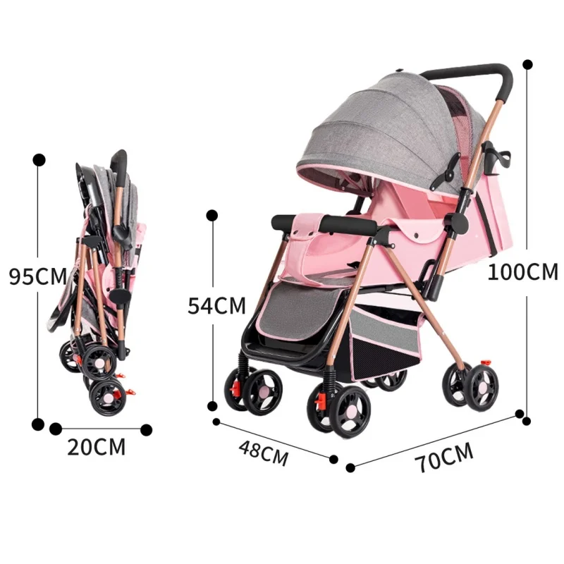 0-3 years old four seasons universal two-way stroller can sit and lie folding portable trolley to go out high landscape stroller