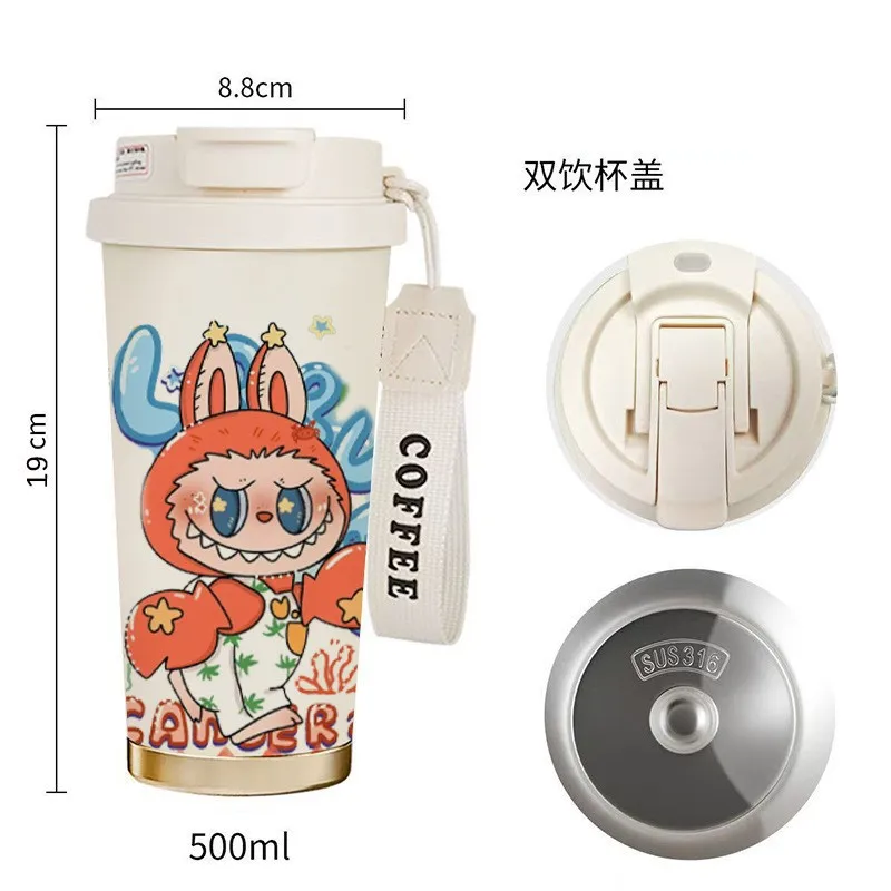 في الهواء الطلق الكرتون مزدوجة شرب كوب بقشة فنجان القهوة 316 ترمس من الفولاذ المقاوم للصدأ كوب عالية القيمة الرجال والنساء كوب ماء