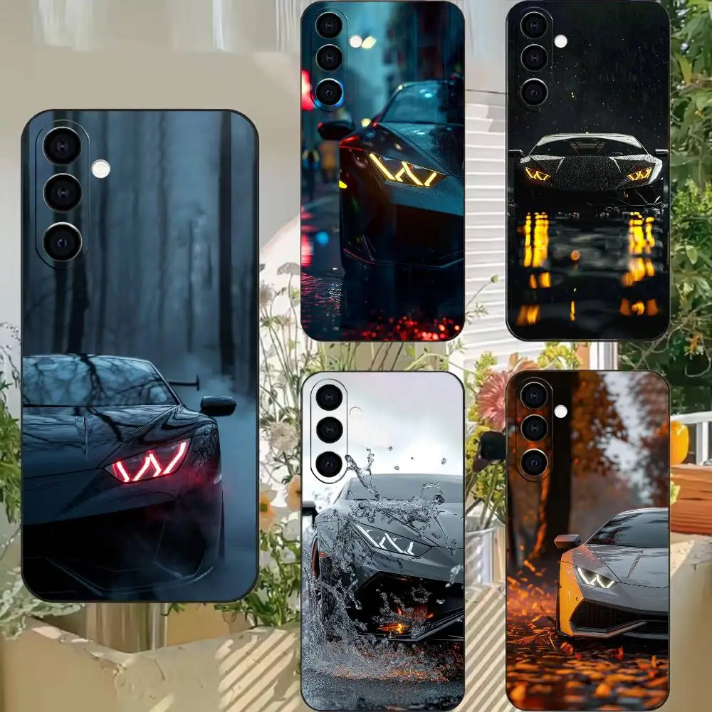 Car entry-level supercar H-uracán  Phone Case Black Silicone Soft For Samsung A73,A72,A71,A70,A53,A52,A51