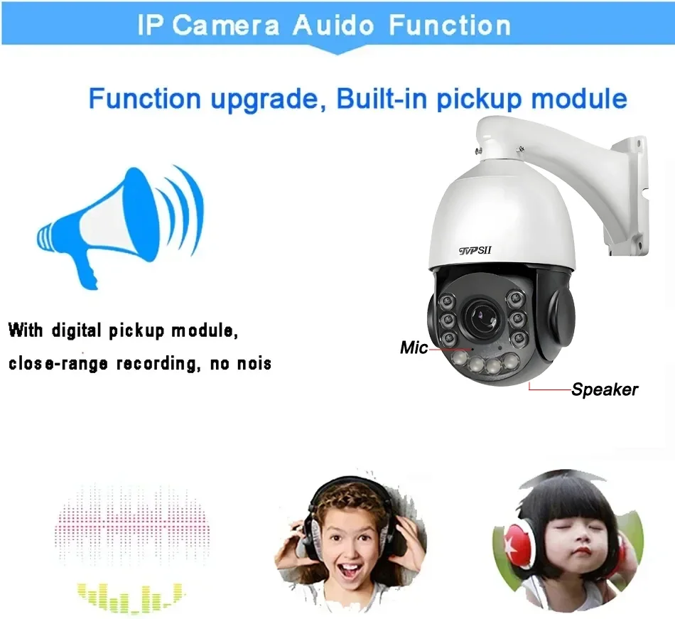 H.265+ Laser infravermelho metal inteligente rastreamento automático cruzeiro 8MP 4K 54X zoom óptico 360 °   Áudio ONVIF PTZ Speed Dome POE Câmera IP