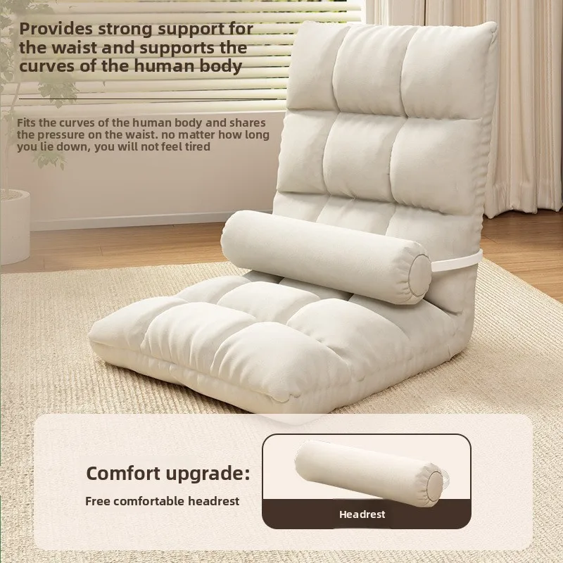 Lazy Sofa Tatami Portable Single Person Folding Bed Backrest Seat Chair Cushion Bay Window Lazy Sofa Tatami Sofa Chair Blue - view 4