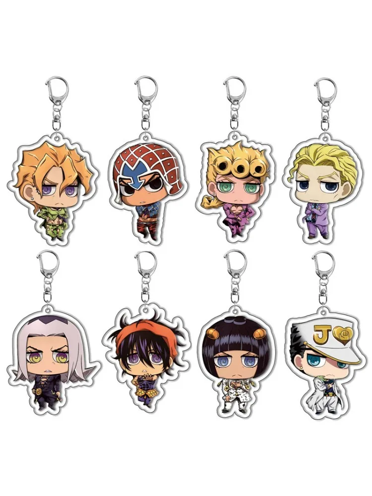 Figurine de dessin animé JoJo's Bizarre Adventure Higashikata Josuke Kujō Jōtarō Giorno Giovanna Kira Yoshikage Diavolo, porte-clés en acrylique
