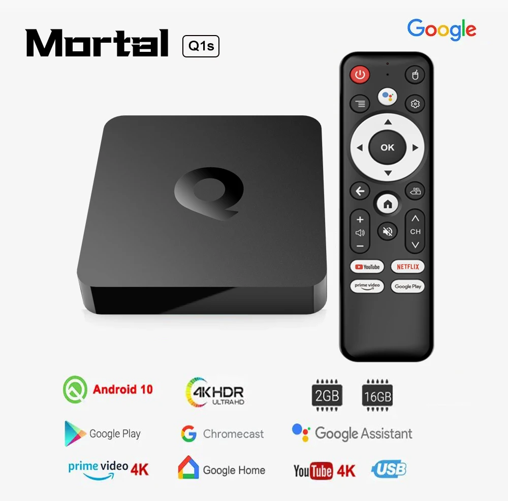 Mortal Q1S Smart TV Box Android 10.0 Allwinner H313 Cortex A53 BT5.0 4K Support Google Voice Wifi 2GB16GB Android TV Set Top Box 