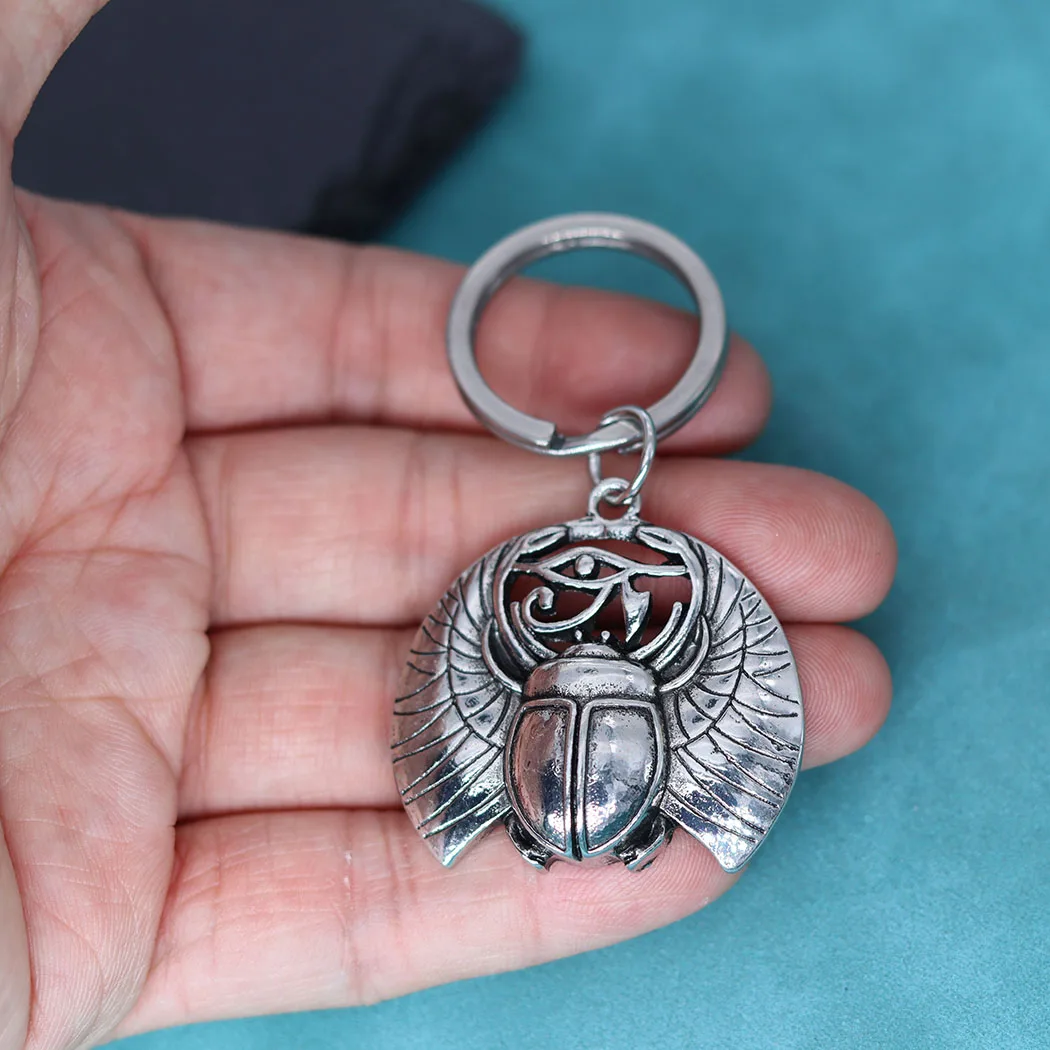 Evil Eyes Eye Of Horus Egyptian Insect Beetle Pendant Keychain Gothic Scarab Key Chains For Men Women Viking Amulet Jewelry Gift