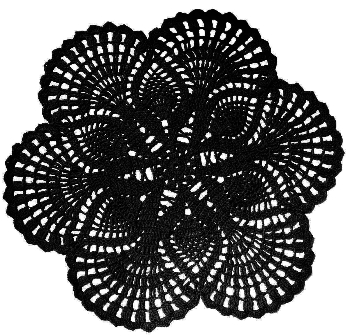 BomHCS    Flower Lace Mats Kitchen Table Doilies Set of 2 PCS Handmade Crochet Placemats Home Dinner Knife Fork Mat