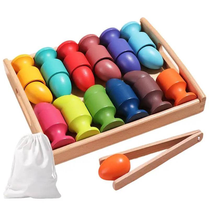 

Egg And Cup Montessori Toddler Color Sorting Parent-Child Interactive Early Learning Toy To Improve Hands-on Ability Montessori