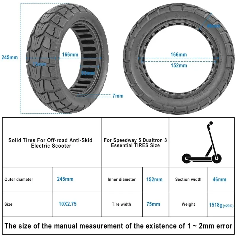 

Dropship-10X2.75 Honeycomb Solid Tire For Kugoo Electric Scooters - Durable, Non-Inflatable, Off-Road Capable