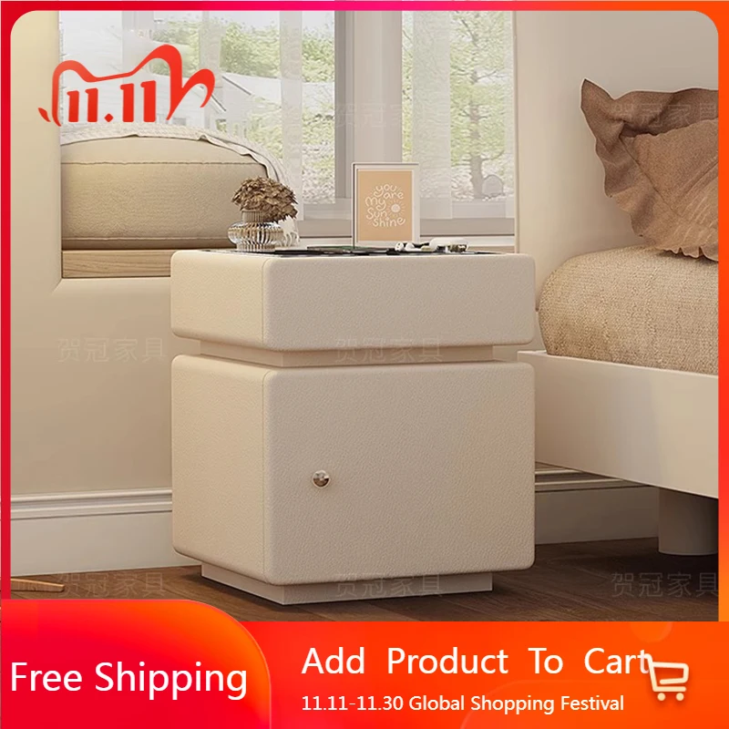 

White Unique Bedside Table Bedroom Small Living Room Trendy Nightstand Organizer Cute Librero Mesa De Cabeceira Salon Furniture