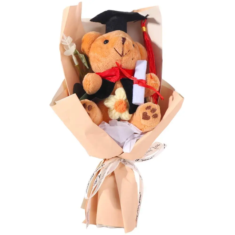 Graduation Season Little Bear Crochet Bouquet Graduation Ceremony Congratulation Graduation Flower Bouquet Celebrate Party