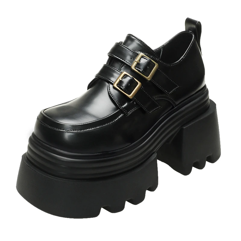 

Женская обувь Мэри Джейн, весенне-осенние универсальные лоферы на толстой подошве, повседневная обувь, удобная обувь на высоком каблуке